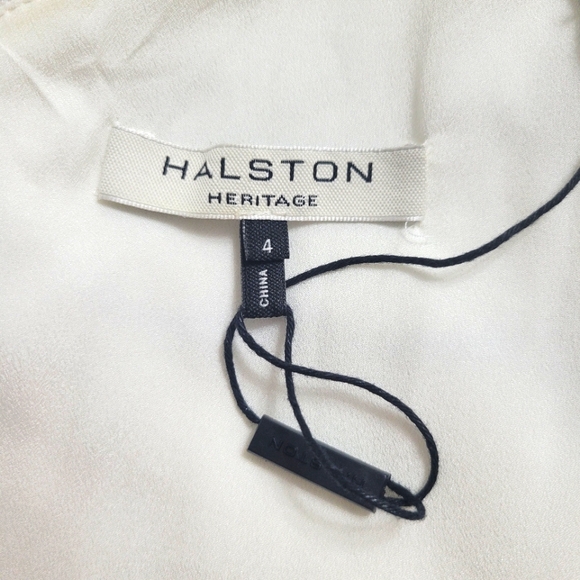 Halston Heritage Women's White Ruff Asymmetric One-shoulder Dress Size 4 - Picture 9 of 11